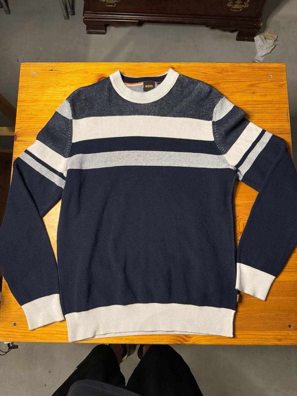 Boss Hugo Boss Striped Crewneck Sweater Size L